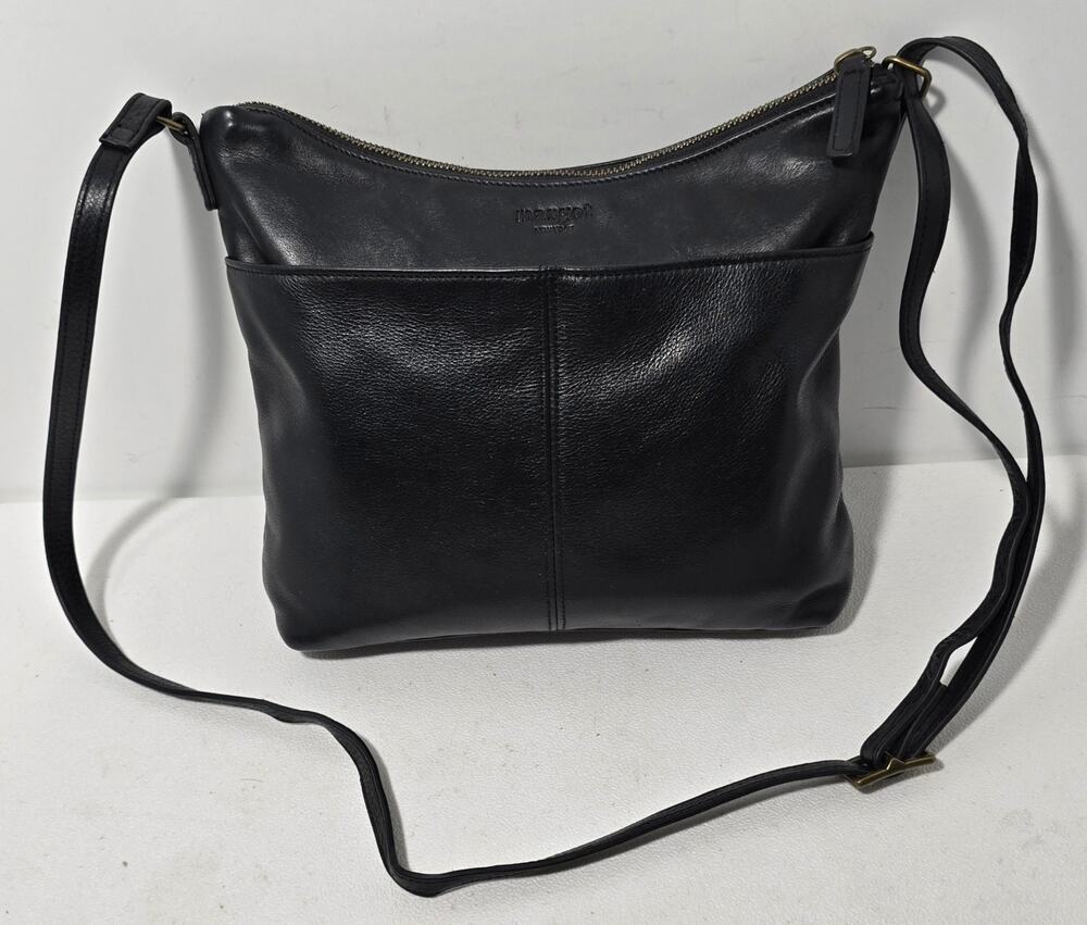 MARGOT New York CROSSBODY PURSE BAG Black SOFT LEATHER ADJ. STRAP - Picture 1 of 13